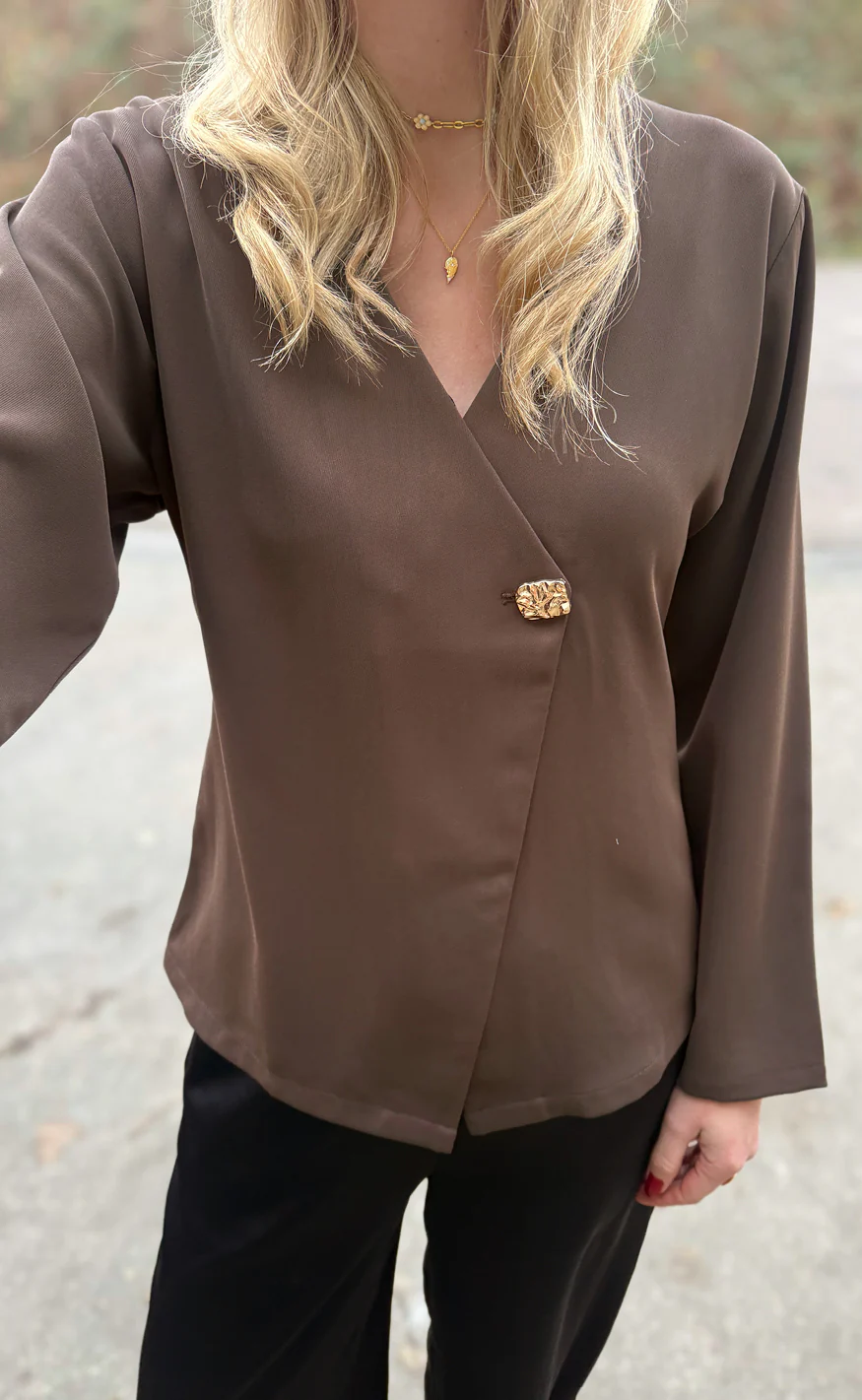 Say INA Copenhagen Bluse - Mira - Dark Brown - Image 2