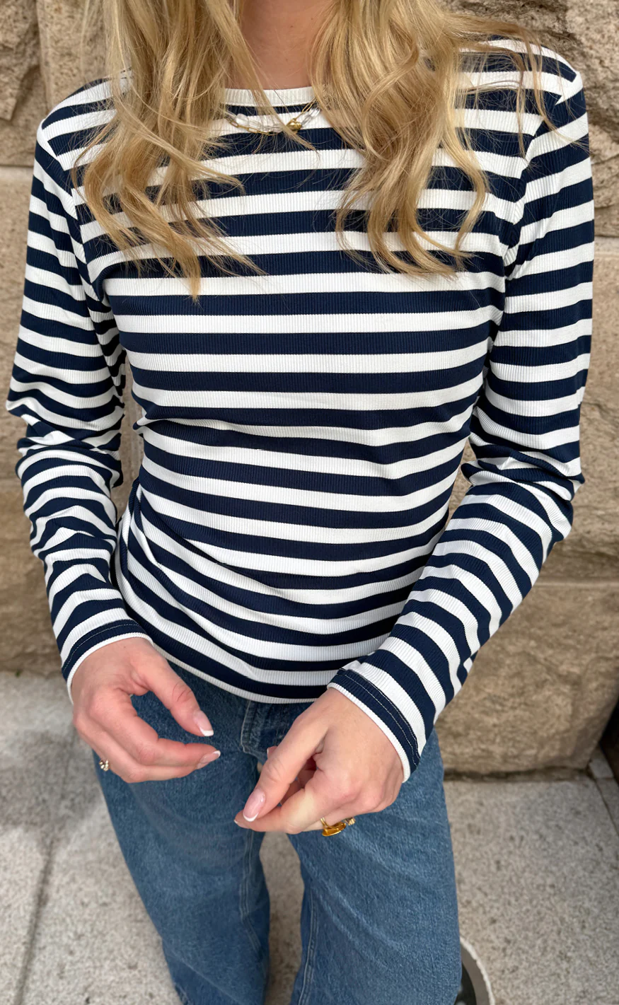 Say INA Copenhagen Bluse - Pamela LS - Navy Striped - Image 2