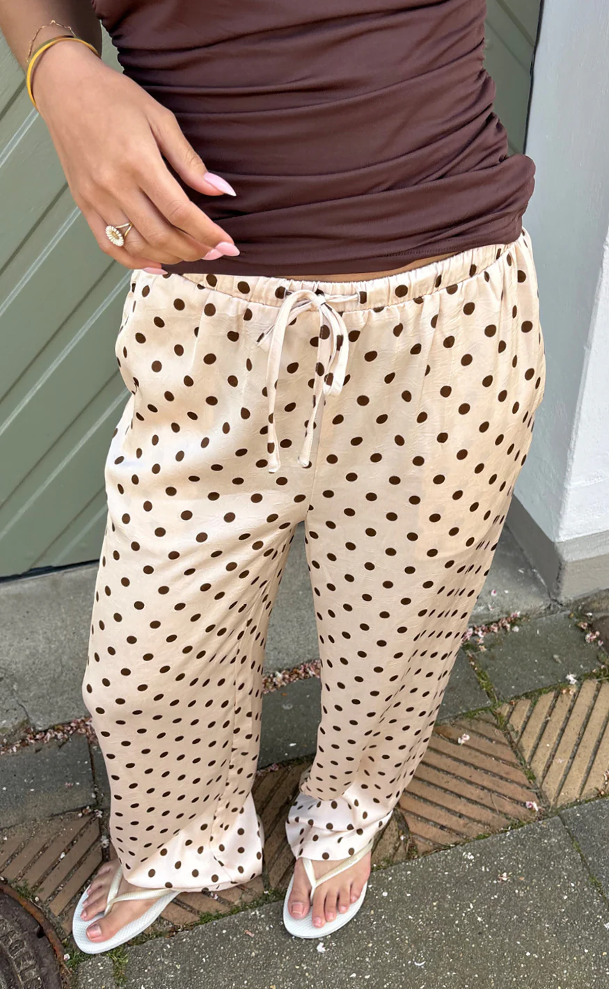 Say INA Copenhagen Bukser - Nellie - Beige Dots - Image 4
