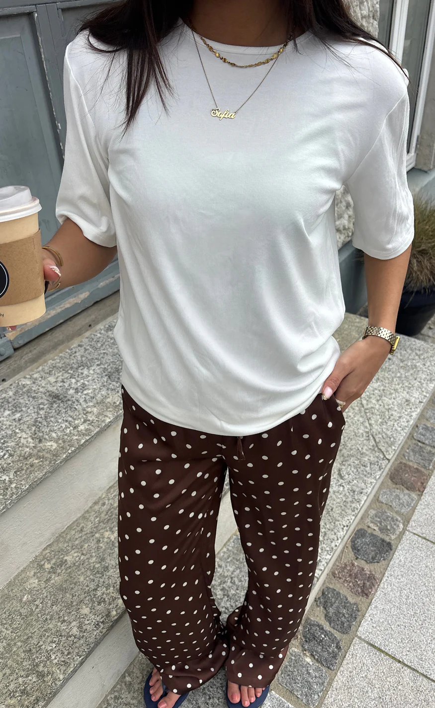 Say INA Copenhagen Bukser - Nellie - Dark Brown W. White Dots - Image 3