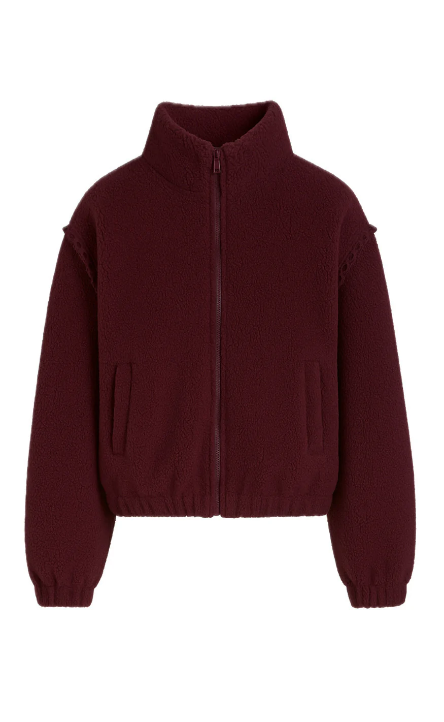 Say INA Copenhagen Fleece Jakke - Fia - Bordeaux - Image 2