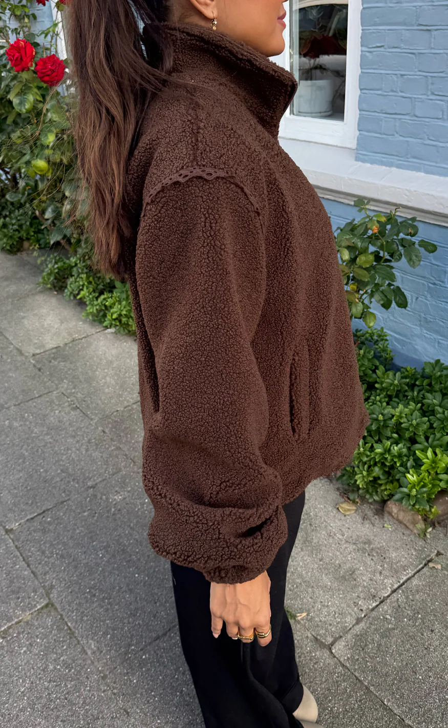 Say INA Copenhagen Fleece Jakke - Fia - Brown - Image 10