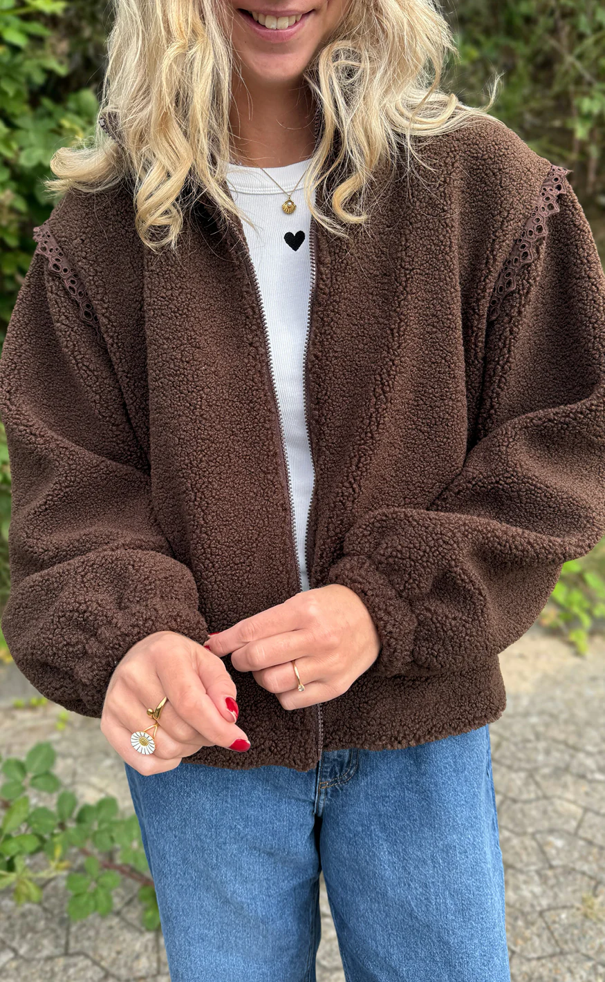 Say INA Copenhagen Fleece Jakke - Fia - Brown - Image 6