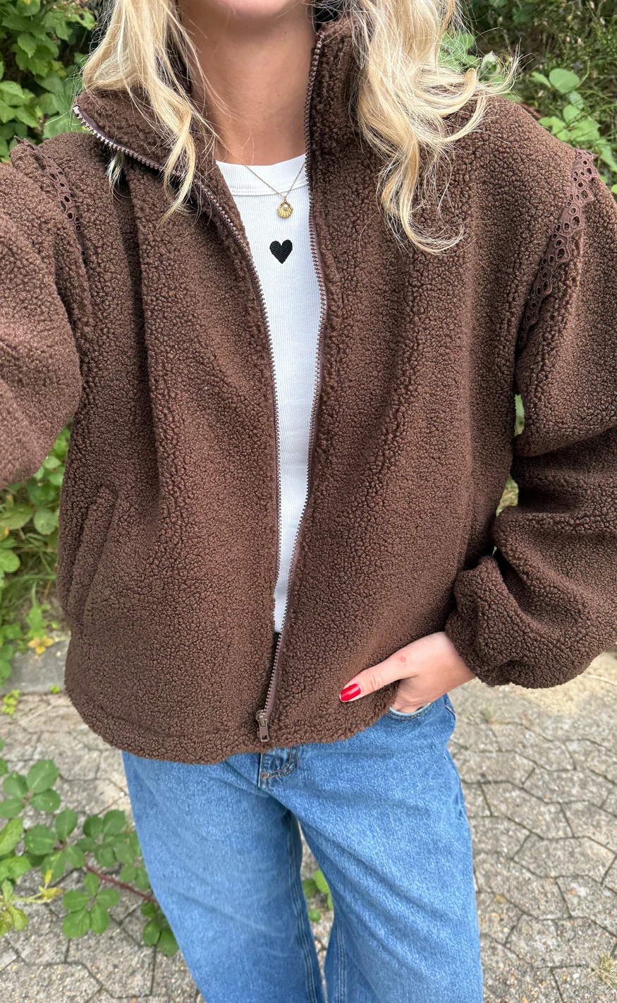 Say INA Copenhagen Fleece Jakke - Fia - Brown - Image 9