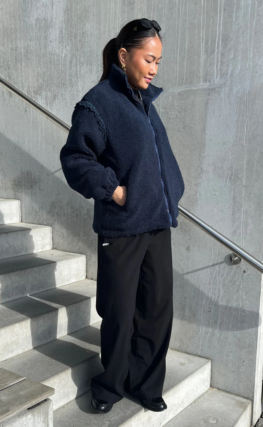 Say INA Copenhagen Fleece Jakke - Fia - Navy Blue - Image 2