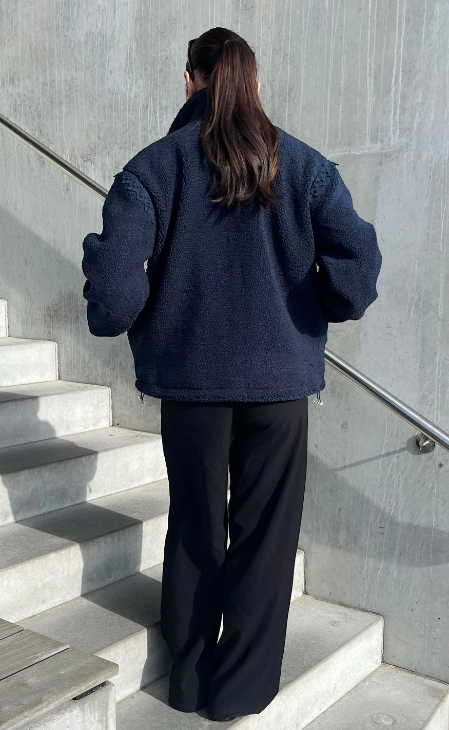 Say INA Copenhagen Fleece Jakke - Fia - Navy Blue - Image 3