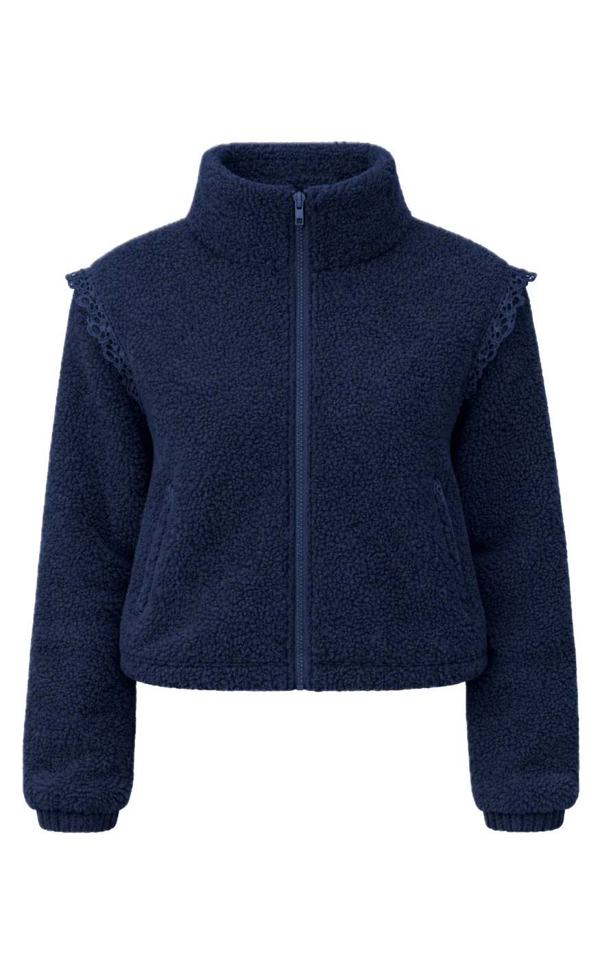 Say INA Copenhagen Fleece Jakke - Fia - Navy Blue - Image 4