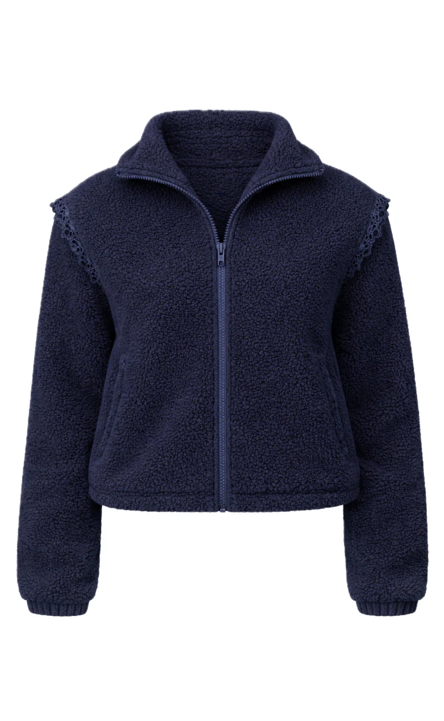 Say INA Copenhagen Fleece Jakke - Fia - Navy Blue - Image 5