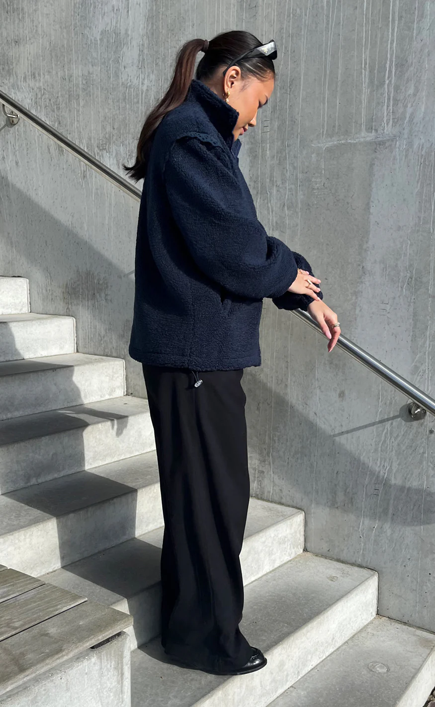 Say INA Copenhagen Fleece Jakke - Fia - Navy Blue - Image 6
