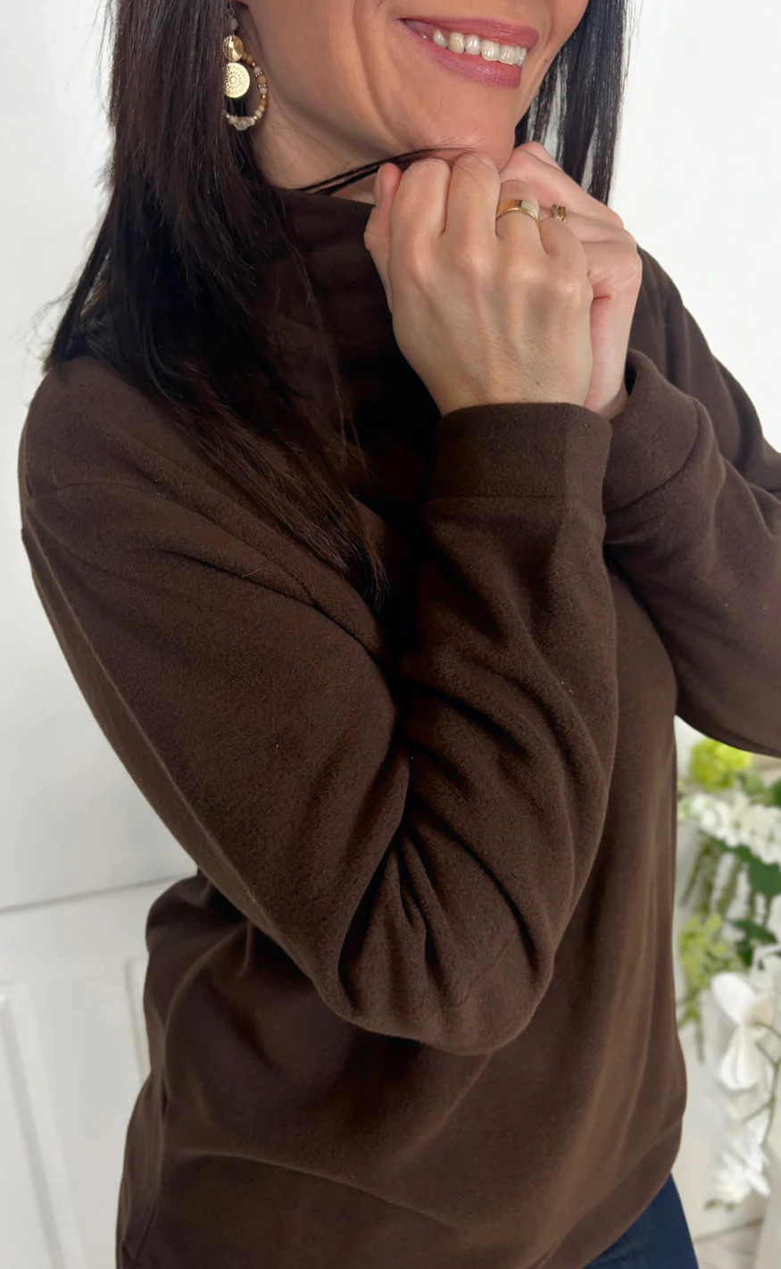 Say INA Copenhagen Fleece Trøje - Fie - Warm Brown - Image 5