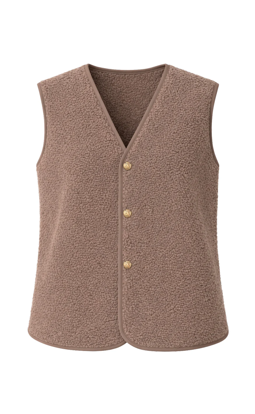 Say INA Copenhagen Fleece Vest - Gloria - Taupe