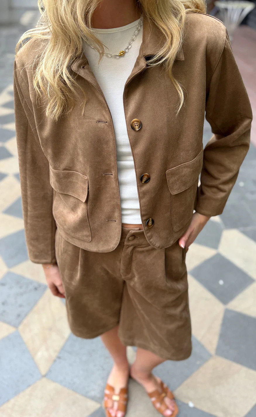 Say INA Copenhagen Jakke - Kathi Suede - Camel - Image 4