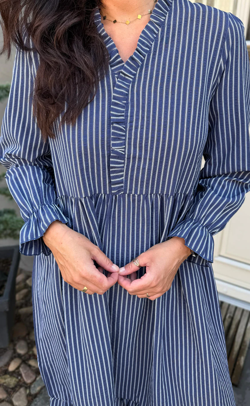 Say INA Copenhagen Kjole - Catja - Dark Blue Striped - Image 3