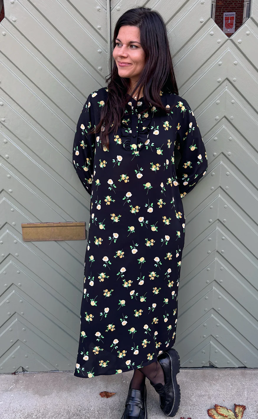 Say INA Copenhagen Kjole - Ella - Black W. Small Flowers - Image 3