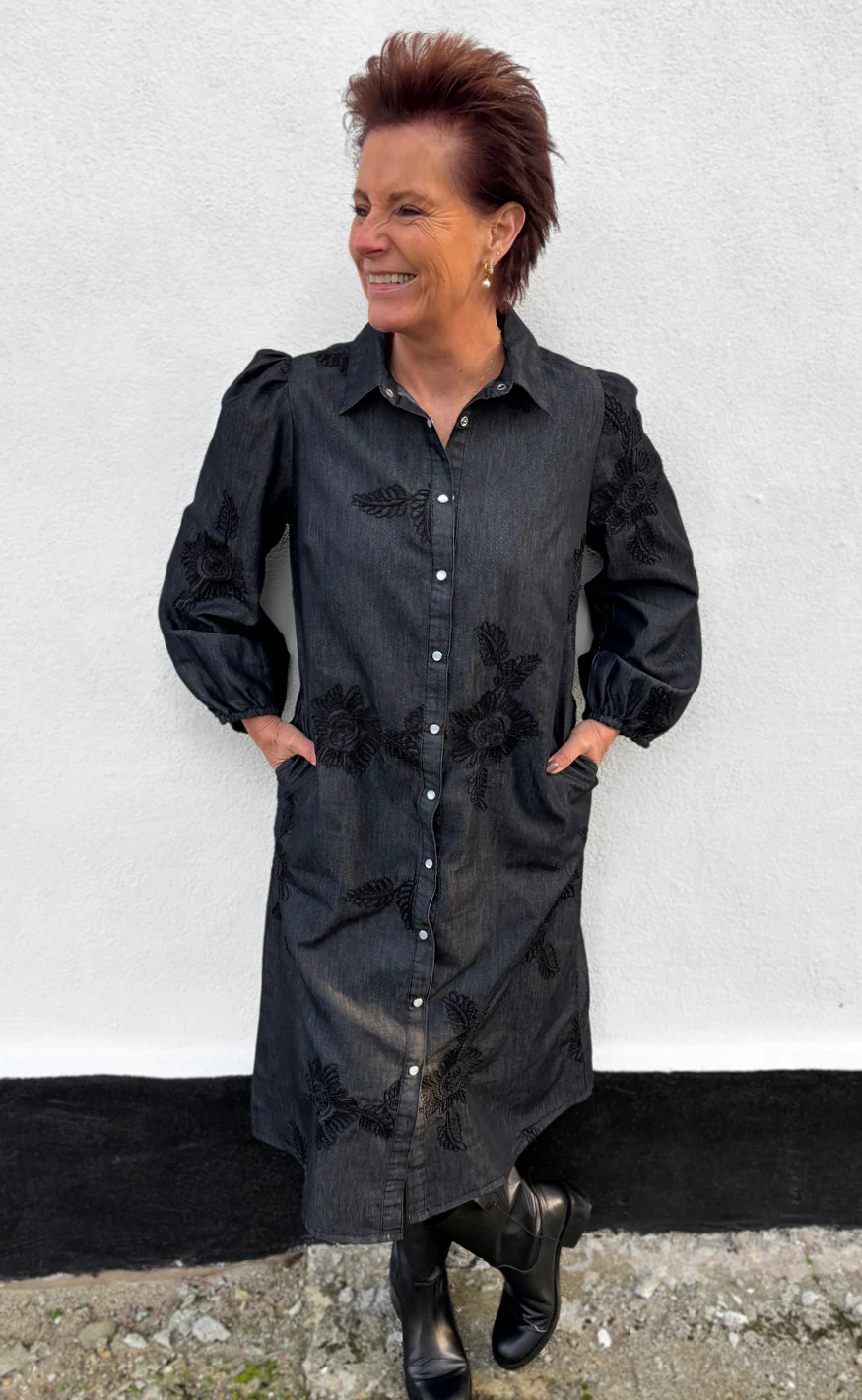 Say INA Copenhagen Kjole - Jessi - Black Denim - Image 2
