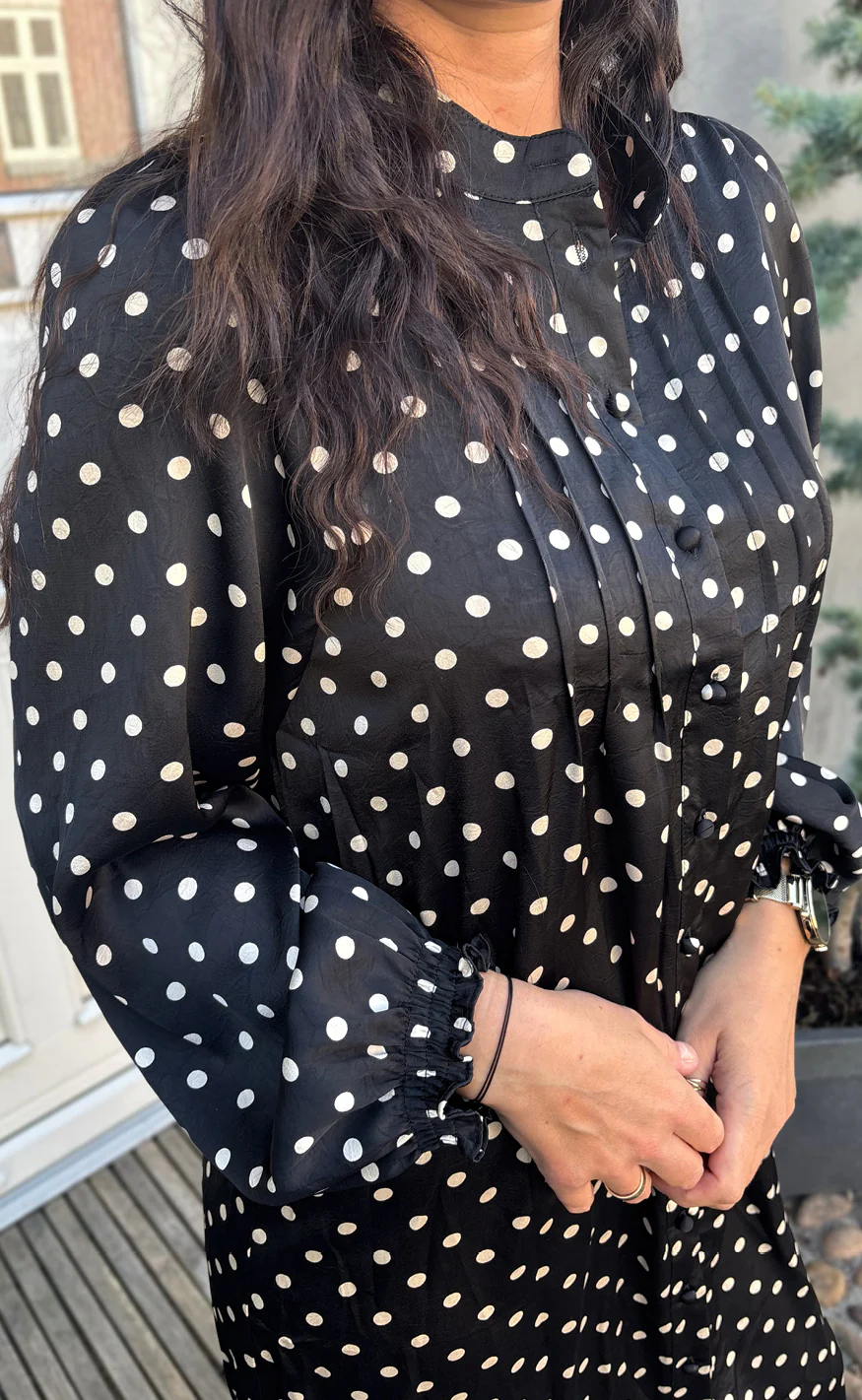 Say INA Copenhagen Kjole - Liara - Black W. White Dots - Image 5