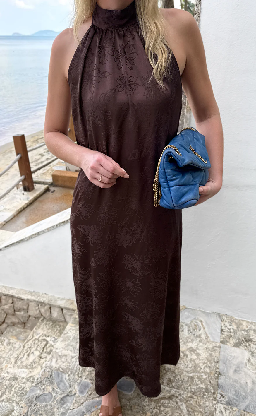 Say INA Copenhagen Kjole - Malina - Dark Brown Flower - Image 5