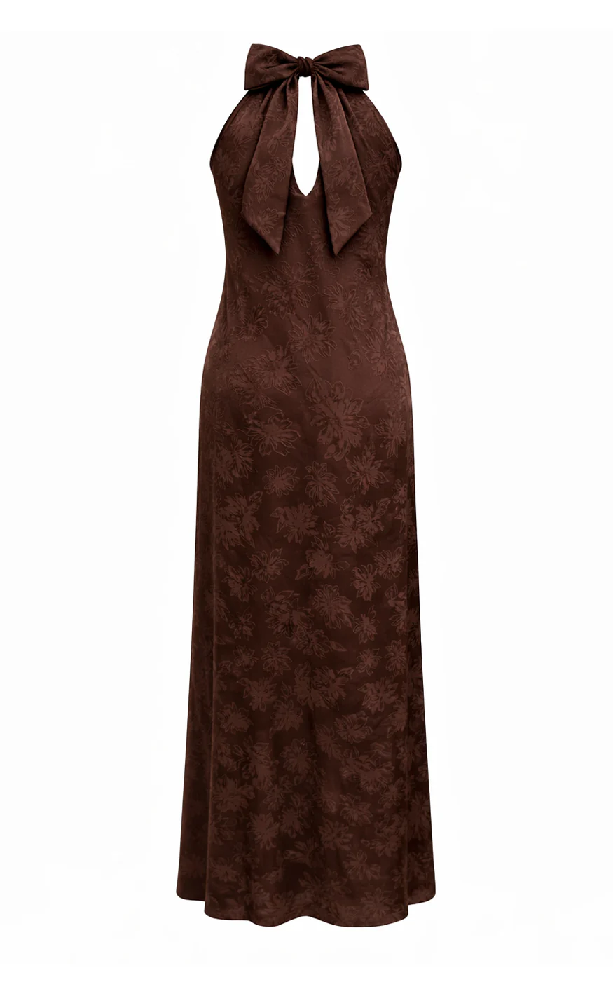 Say INA Copenhagen Kjole - Malina - Dark Brown Flower - Image 7