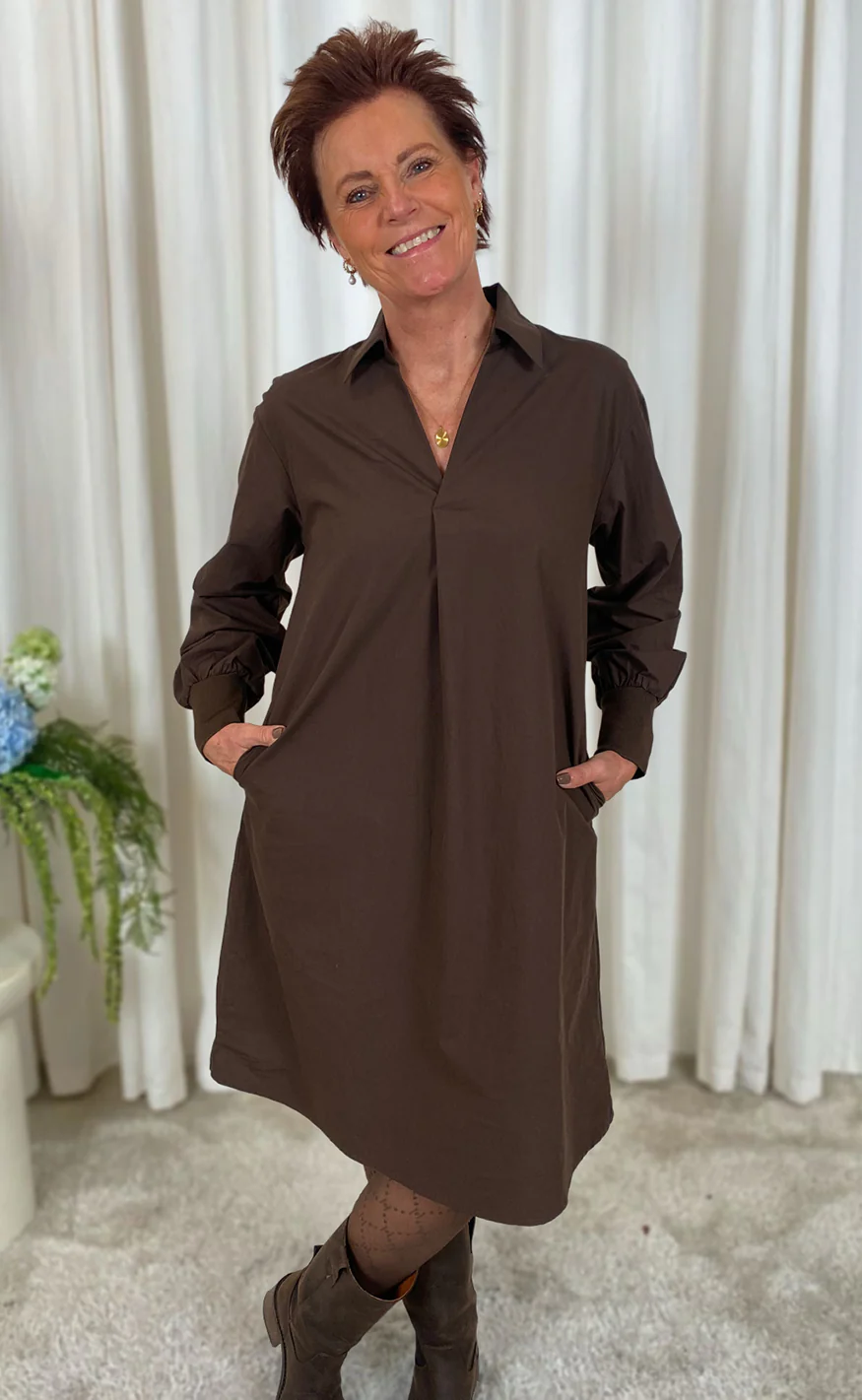 Say INA Copenhagen Kjole - Mari - Dark Brown - Image 3