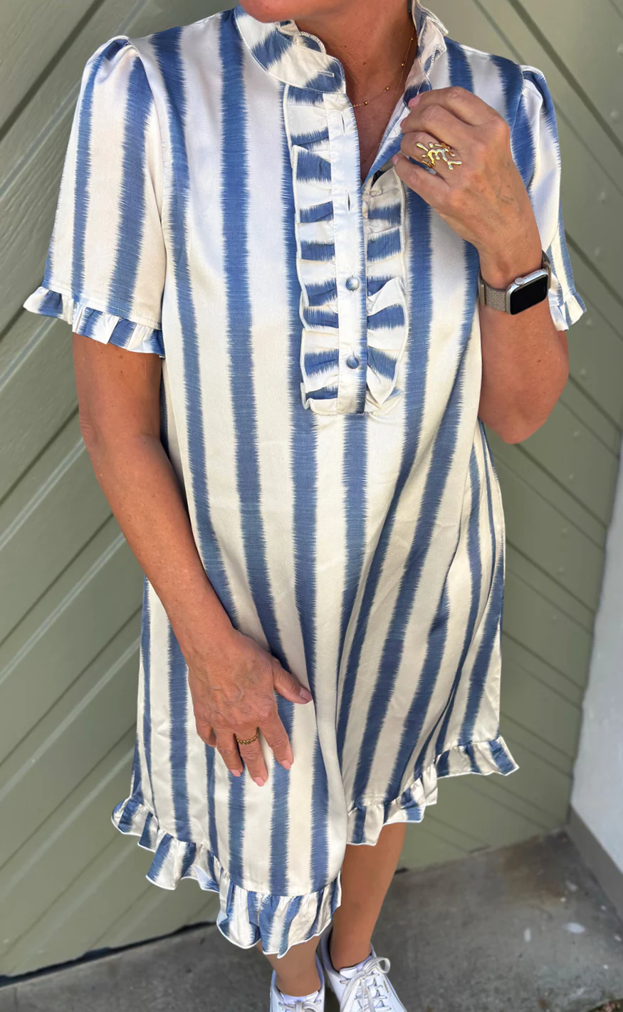 Say INA Copenhagen Kjole - Philina - Blue Striped - Image 2