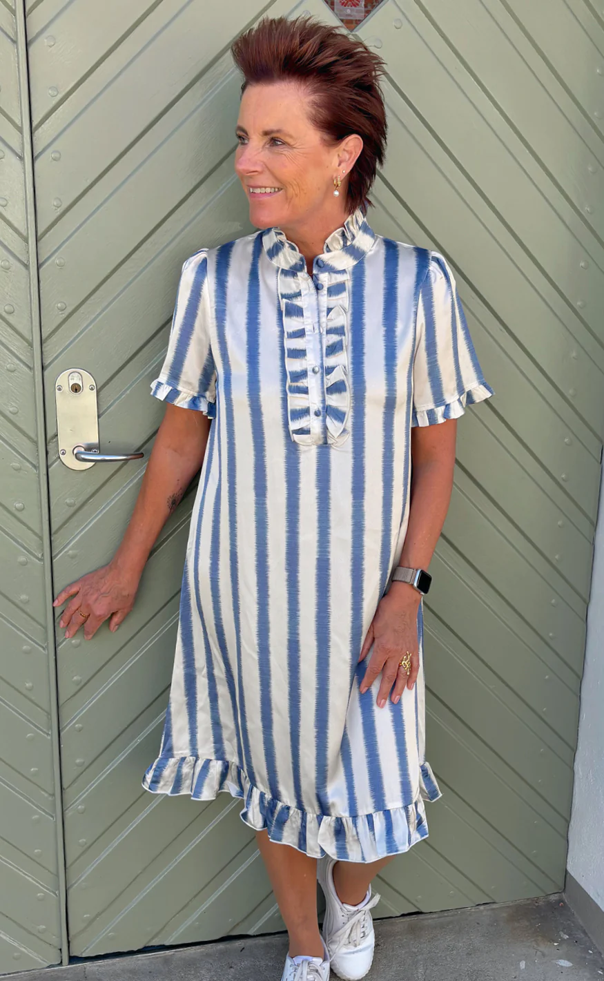 Say INA Copenhagen Kjole - Philina - Blue Striped - Image 3