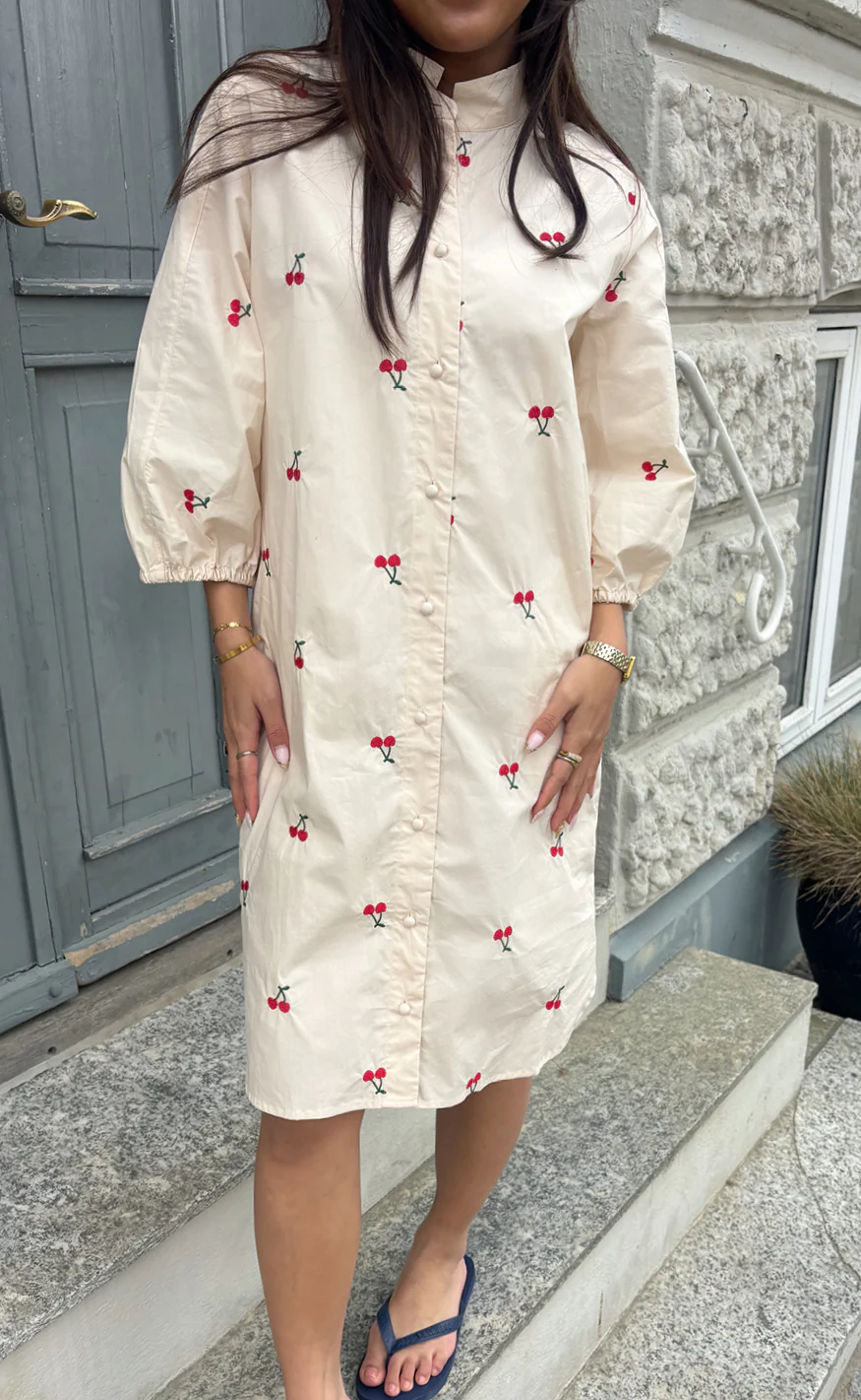 Say INA Copenhagen Kjole - Selma - Off White W. Cherry - Image 6