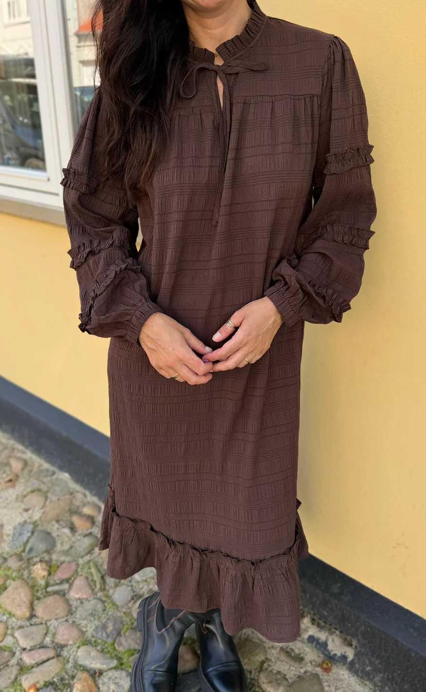 Say INA Copenhagen Kjole - Zally - Dark Brown