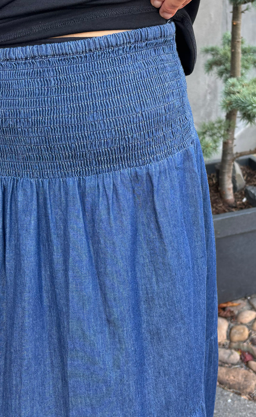 Say INA Copenhagen Nederdel - Nikoline - Denim Blue W. Embroidery - Image 5