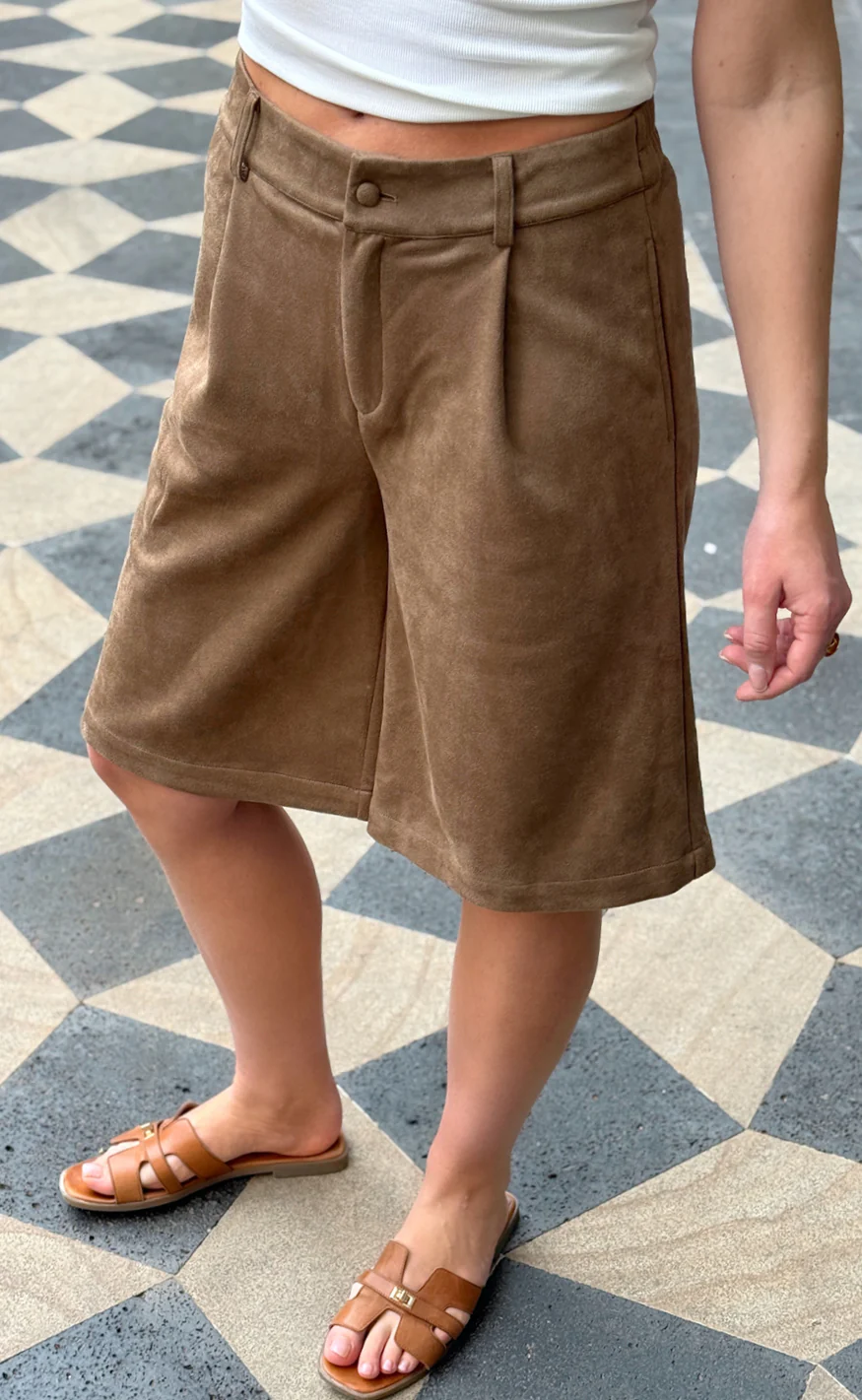 Say INA Copenhagen Shorts - Kathi Suede - Camel - Image 5