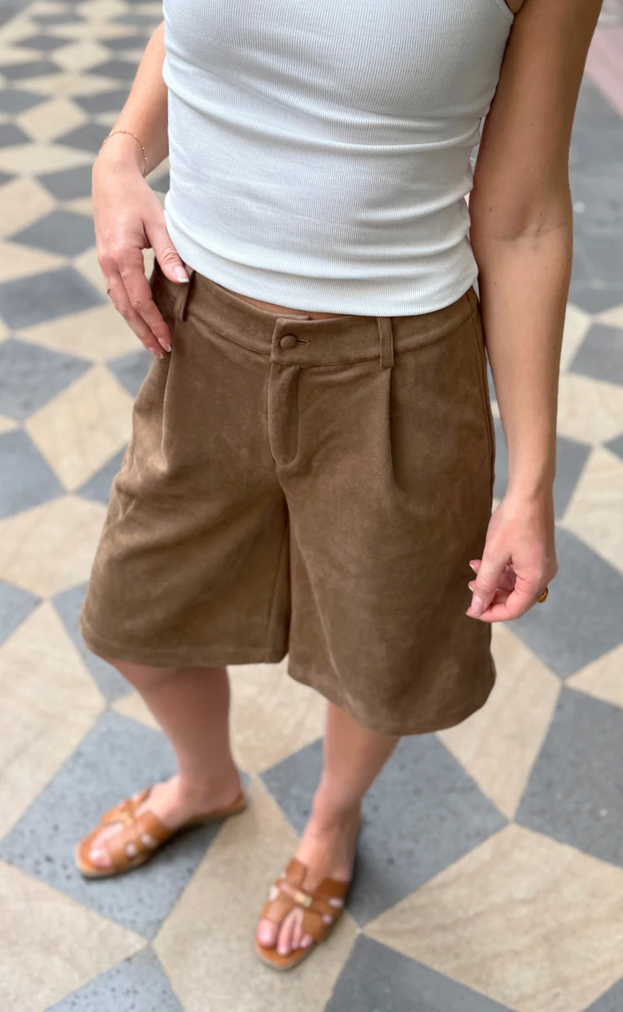 Say INA Copenhagen Shorts - Kathi Suede - Camel - Image 6