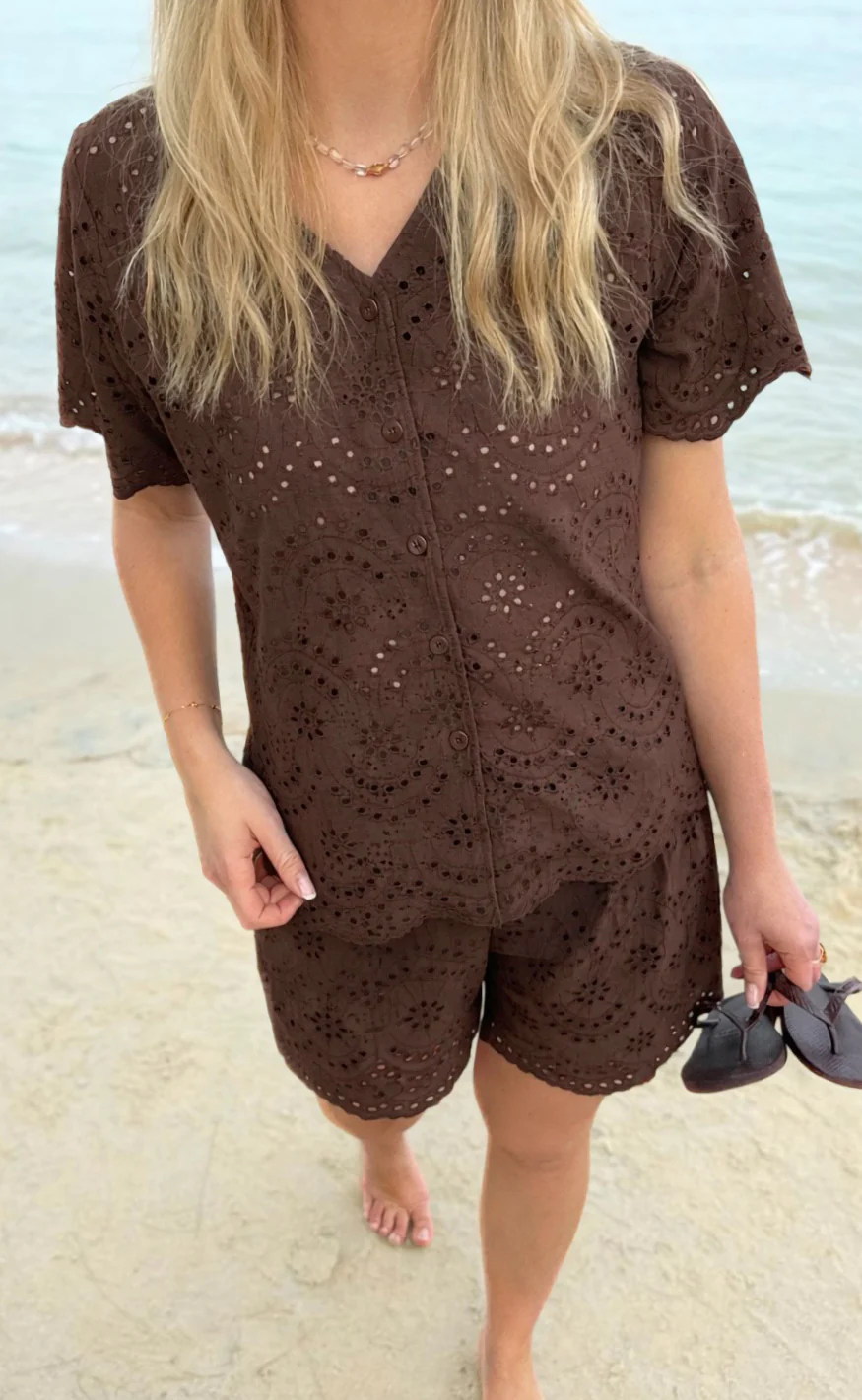 Say INA Copenhagen Skjorte - Emilia Embroidery - Dark Brown - Image 3