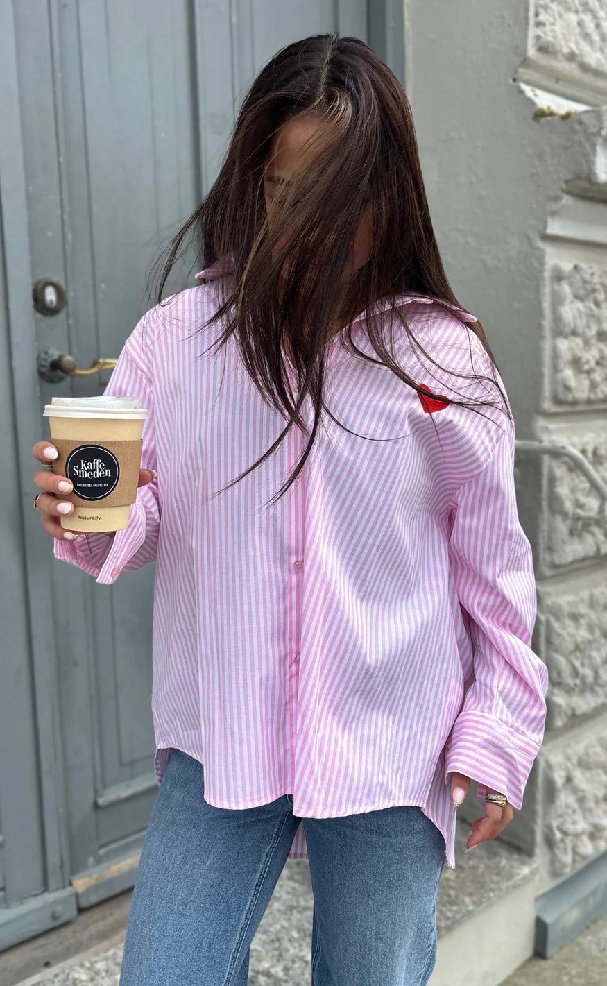 Say INA Copenhagen Skjorte - Heart - Pink Striped - Image 3