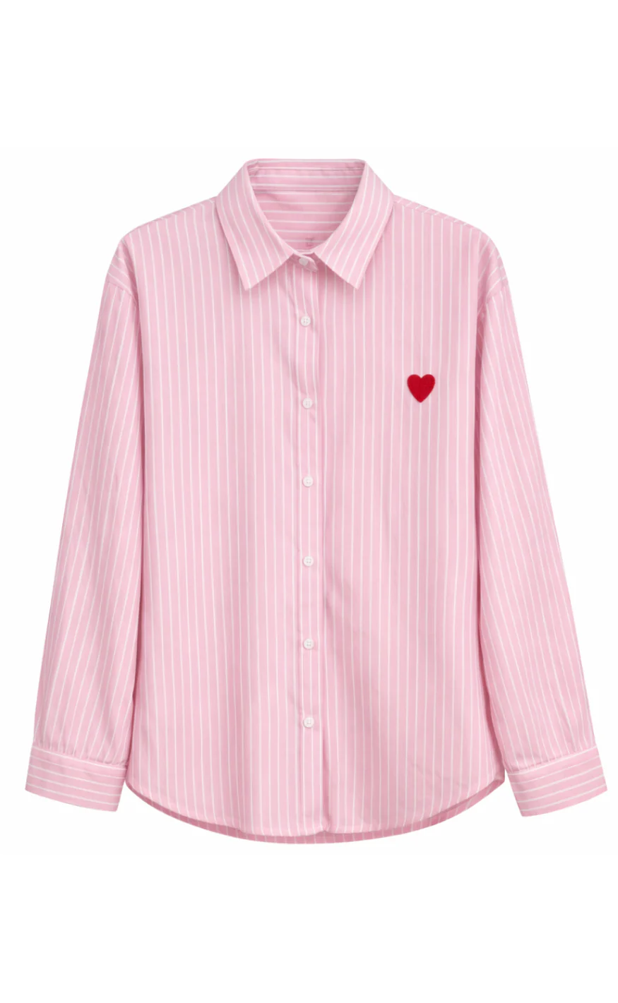 Say INA Copenhagen Skjorte - Heart - Pink Striped - Image 4