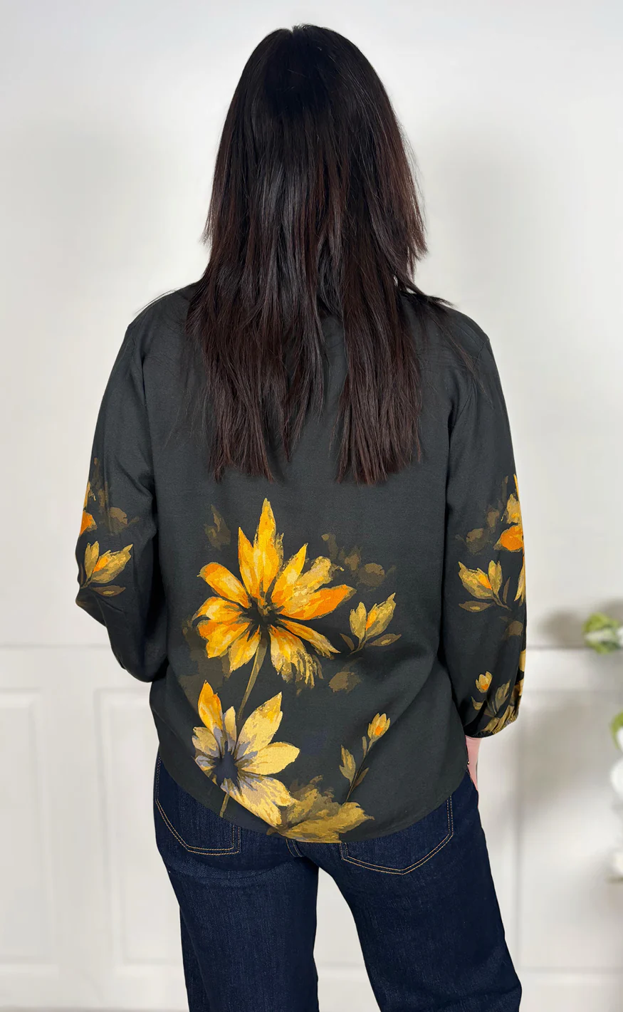 Say INA Copenhagen Skjorte - Joelle - Black W. Big Flowers - Image 2