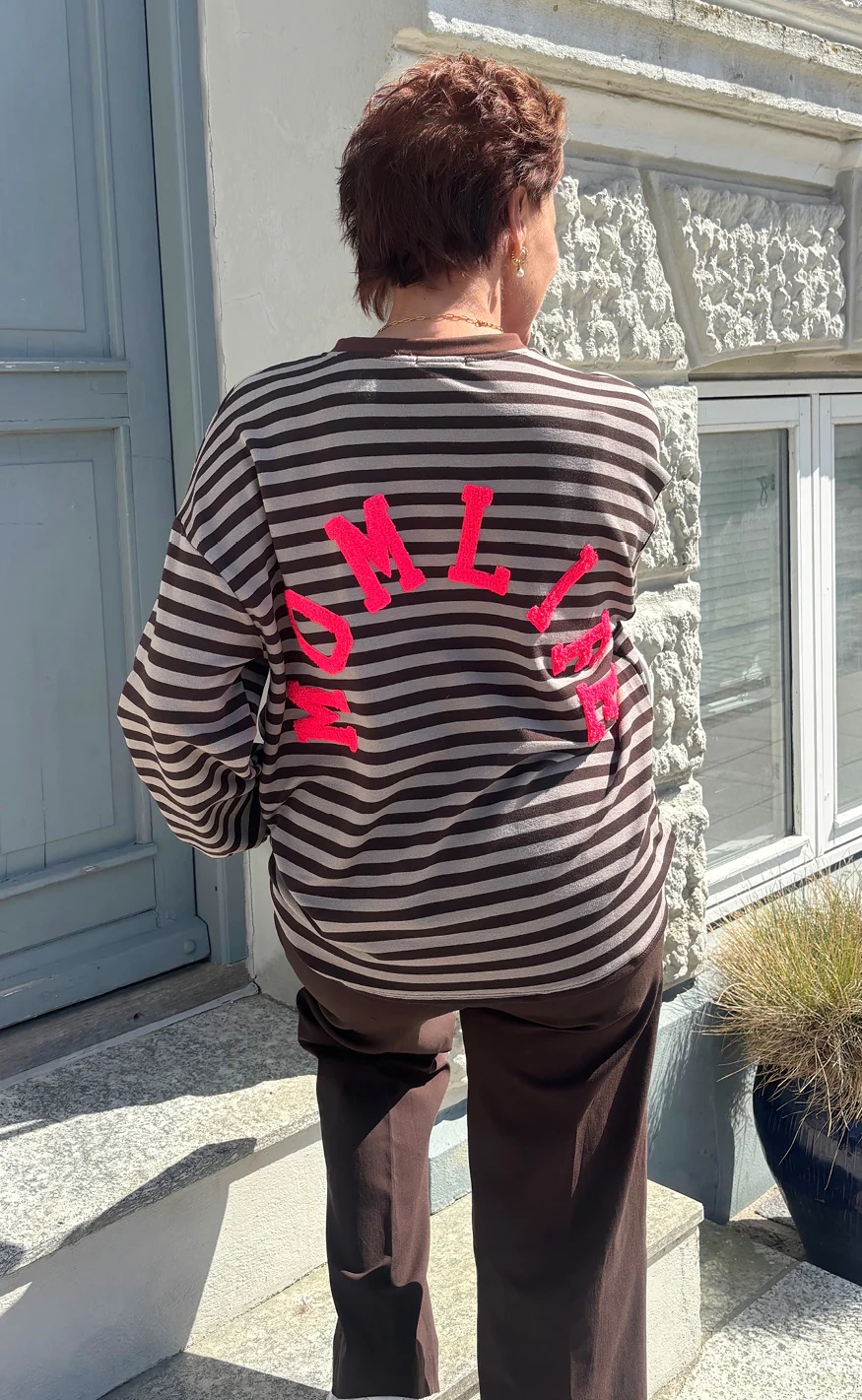 Say INA Copenhagen Sweatshirt - MomLife - Brown Striped - Image 2