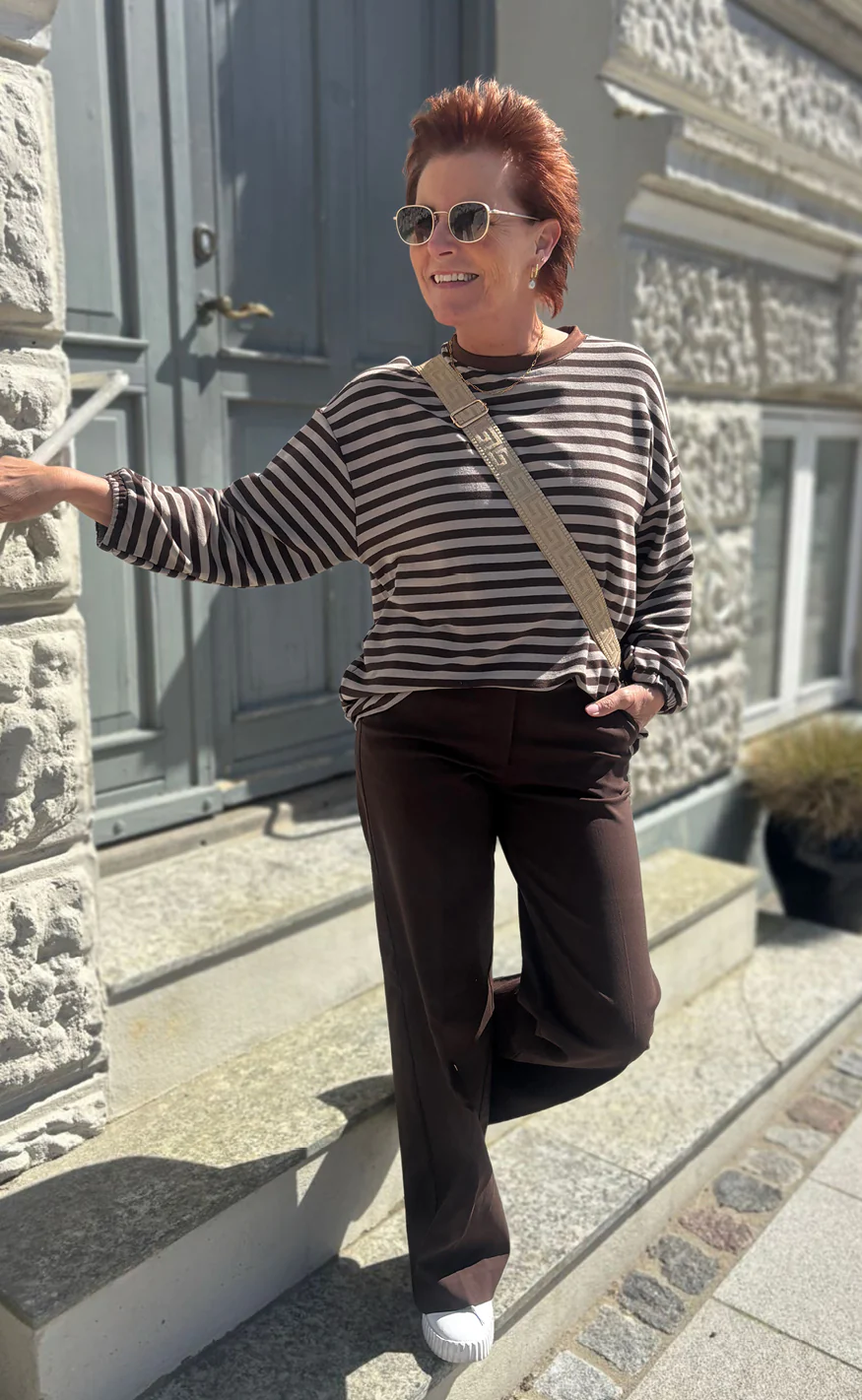 Say INA Copenhagen Sweatshirt - MomLife - Brown Striped - Image 3