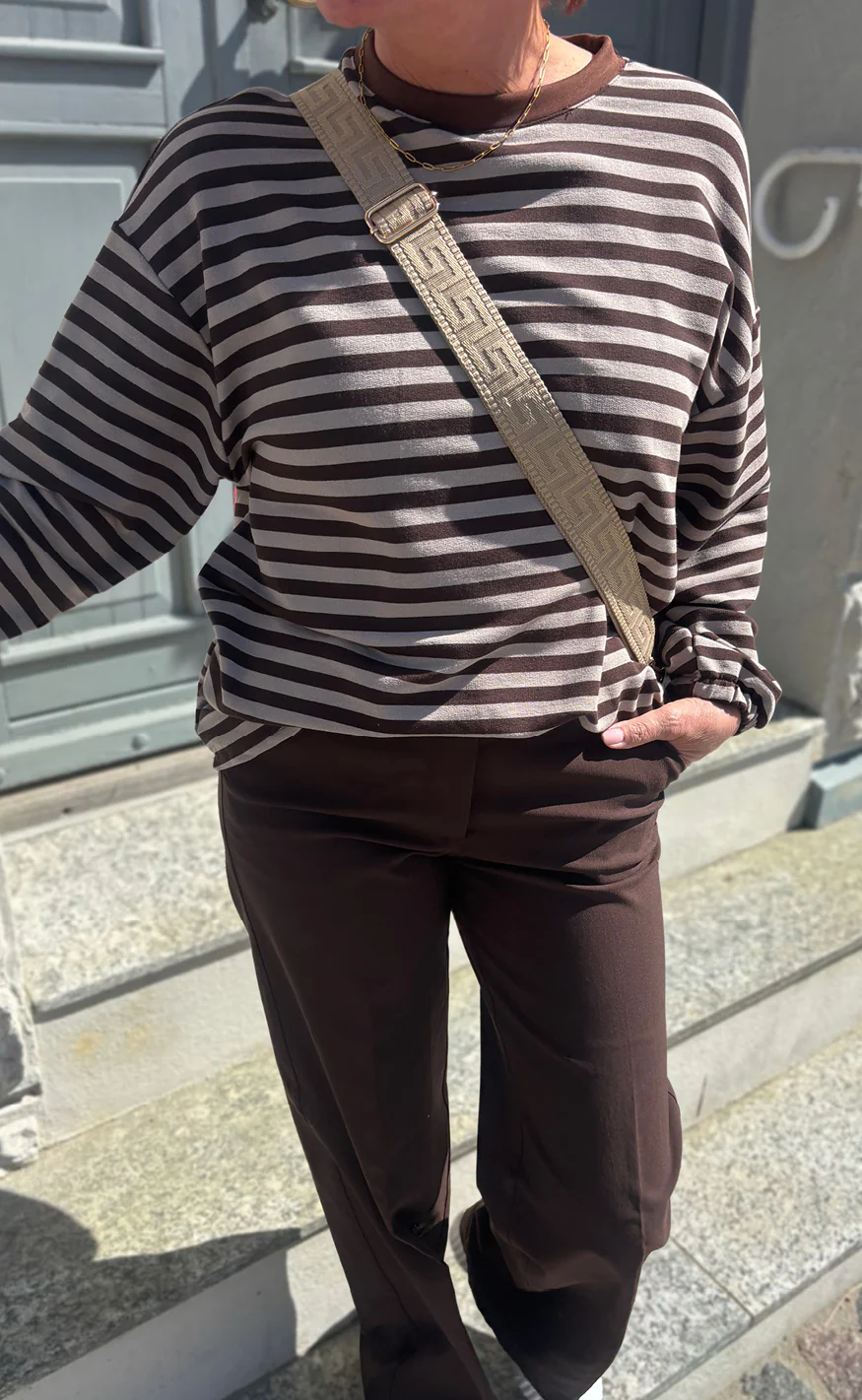 Say INA Copenhagen Sweatshirt - MomLife - Brown Striped - Image 5