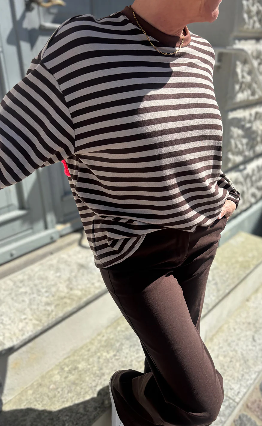 Say INA Copenhagen Sweatshirt - MomLife - Brown Striped - Image 6