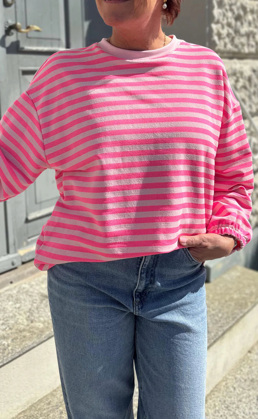 Say INA Copenhagen Sweatshirt - MomLife - Pink Striped - Image 5