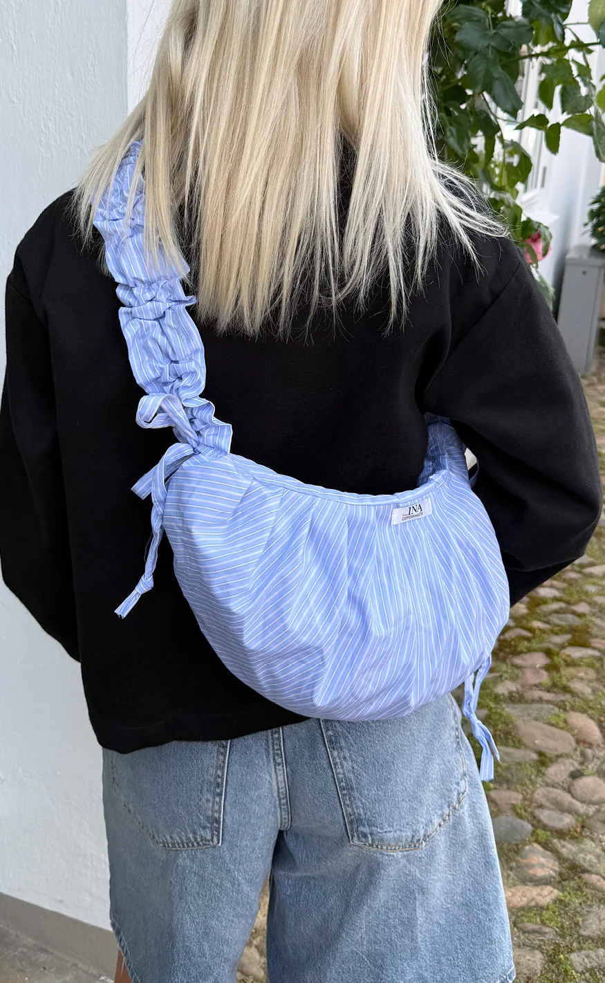 Say INA Copenhagen Taske - Dalia Striped - Blue W. White Stripes