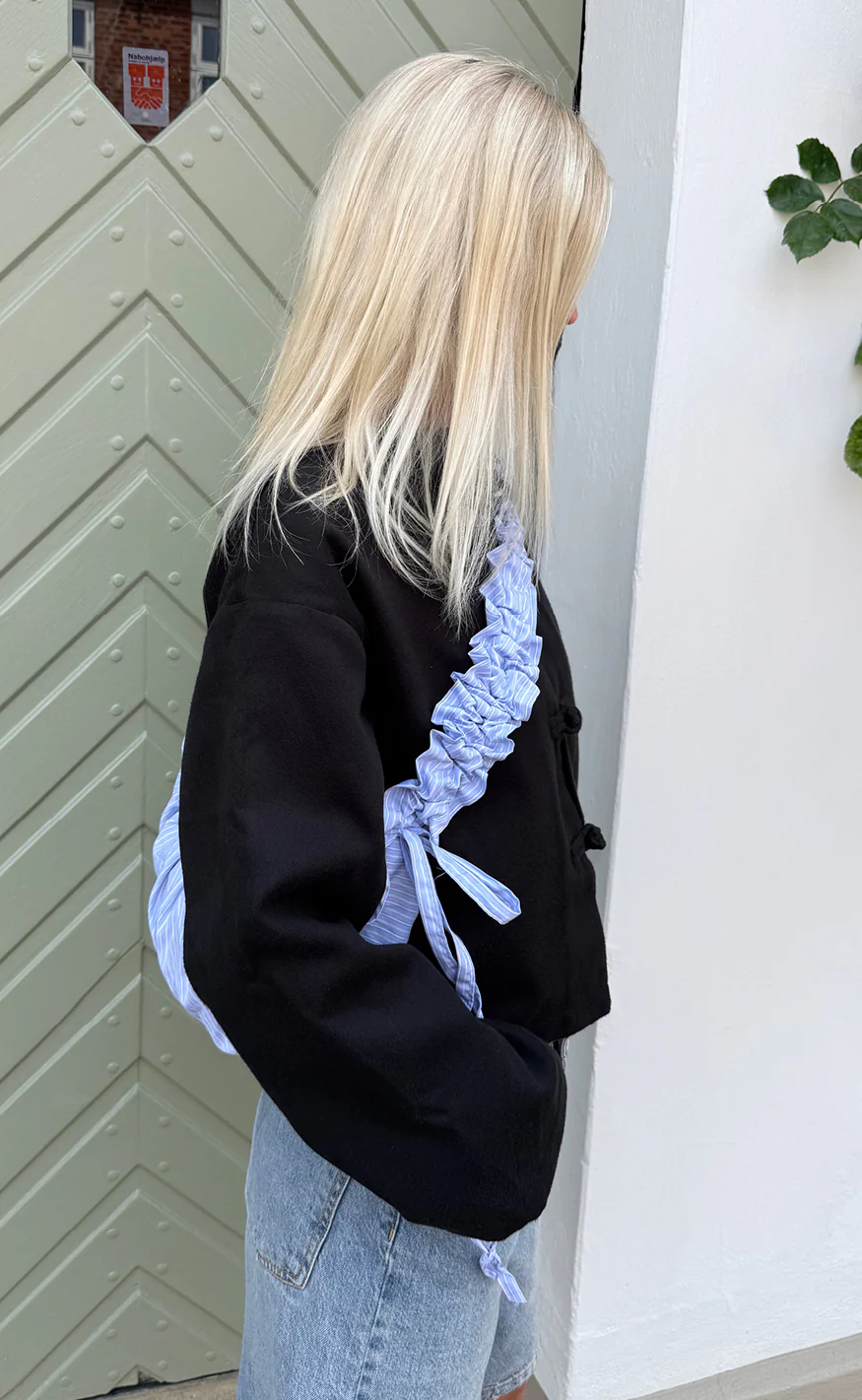 Say INA Copenhagen Taske - Dalia Striped - Blue W. White Stripes - Image 5