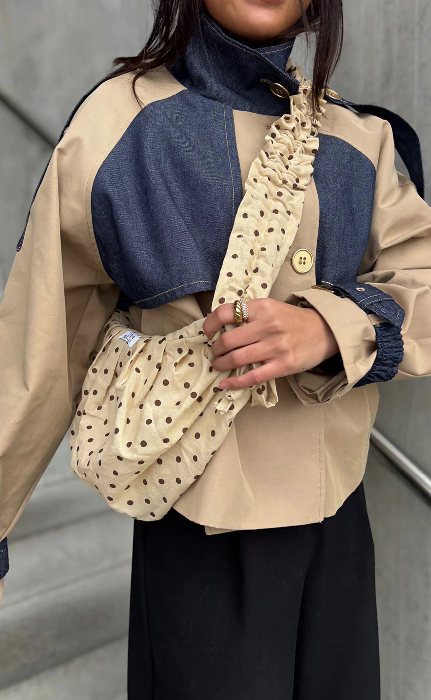 Say INA Copenhagen Taske - Dortea Dotted - Beige W. Brown Dots - Image 3