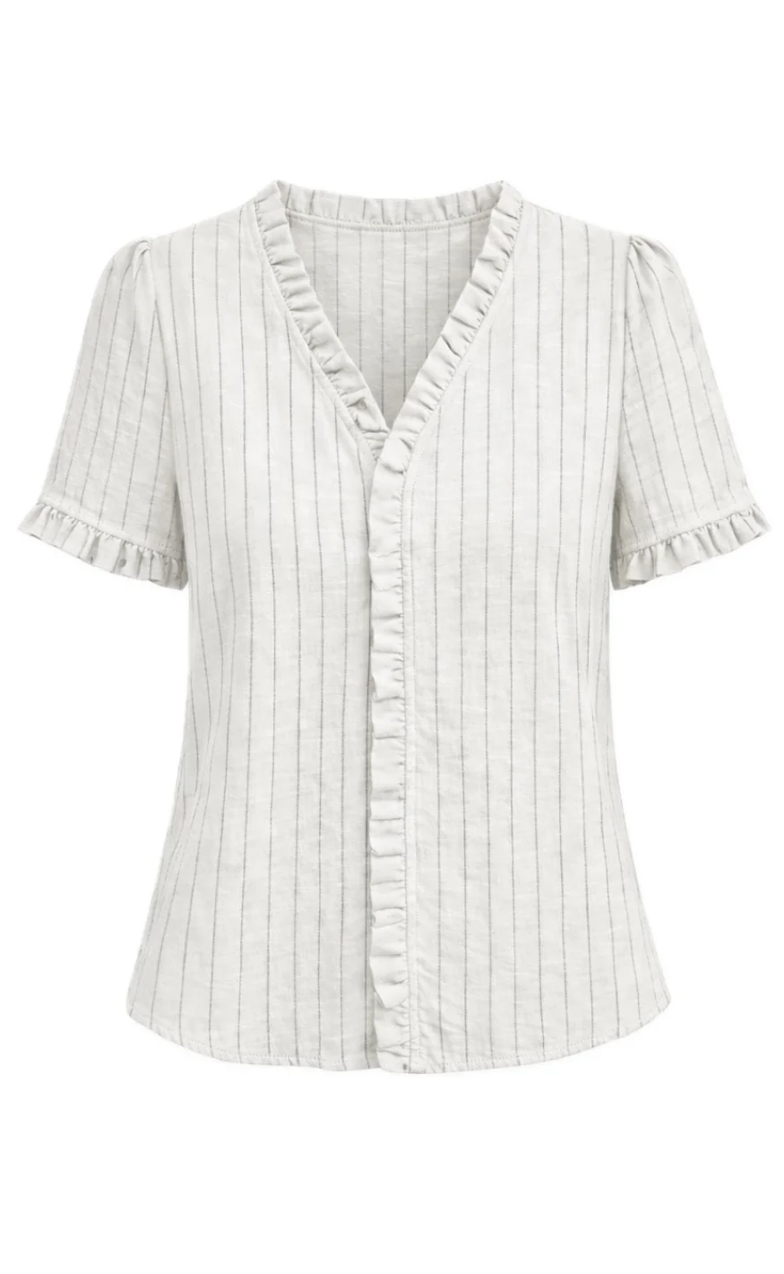 Say INA Copenhagen Top - Catja - Off White W. Stripes - Image 2