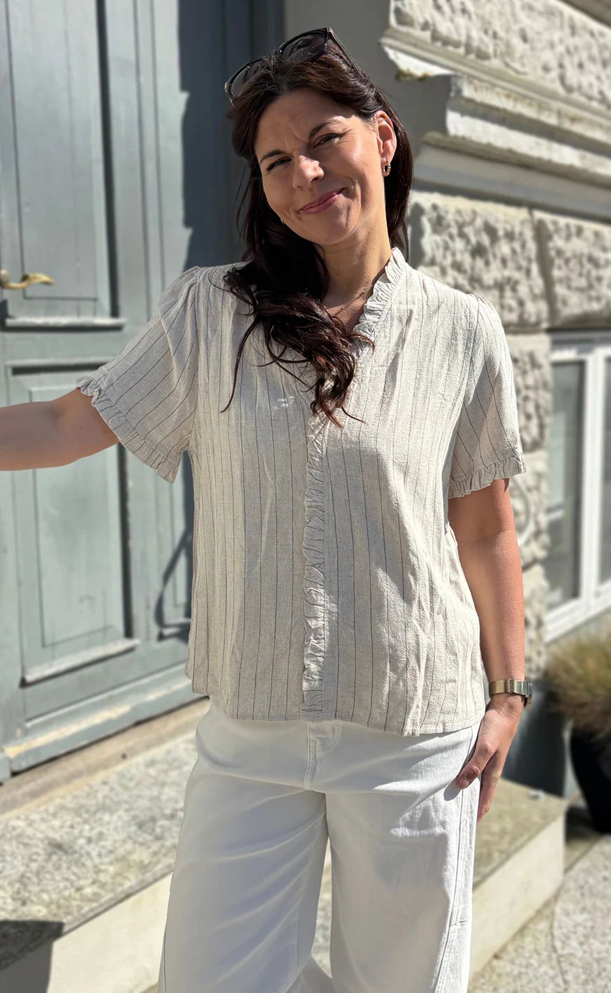 Say INA Copenhagen Top - Catja - Off White W. Stripes - Image 3