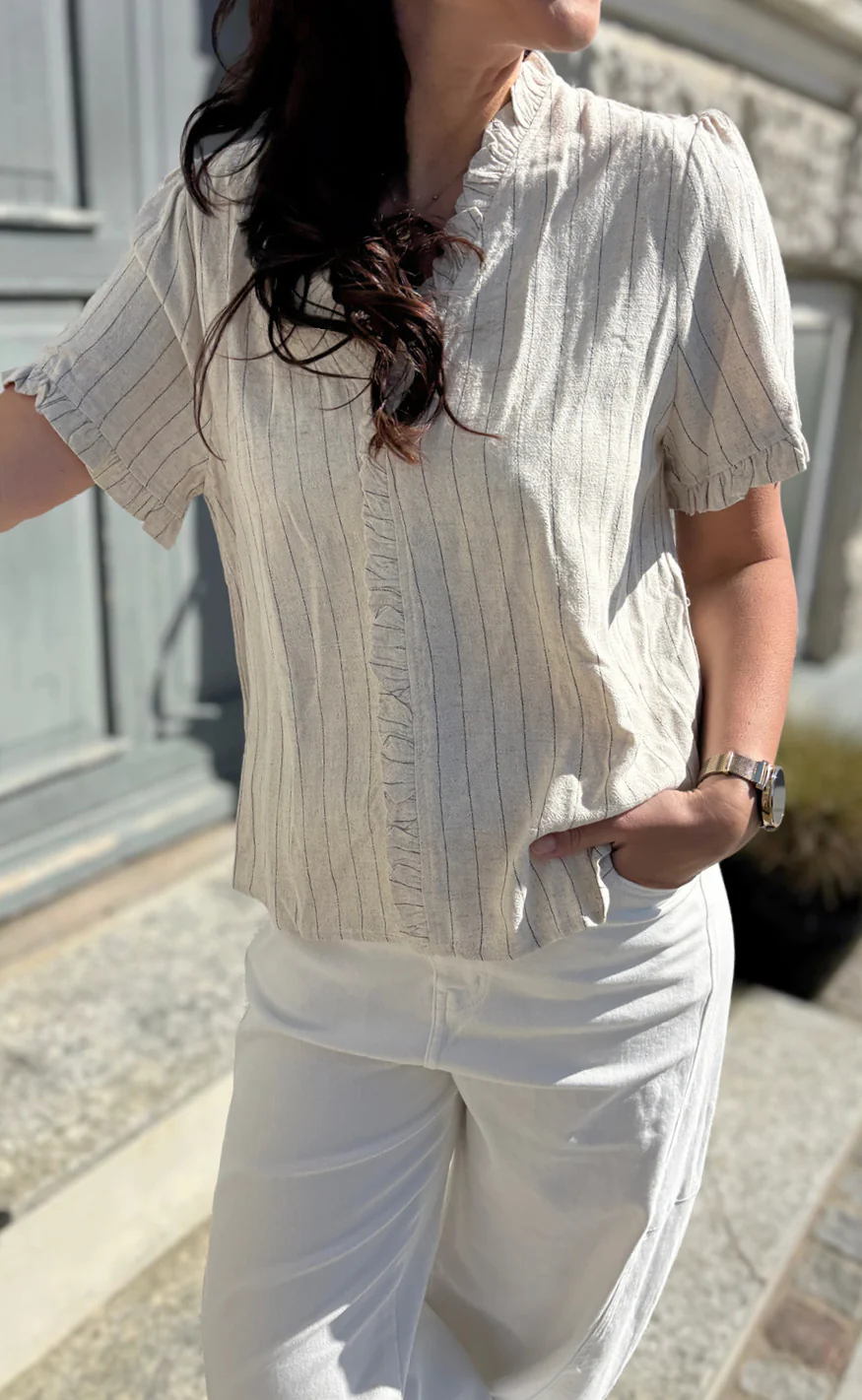 Say INA Copenhagen Top - Catja - Off White W. Stripes - Image 4