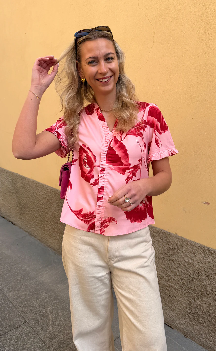 Say INA Copenhagen Top - Catja - Rosy Flower - Image 4