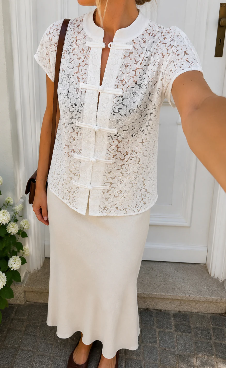 Say INA Copenhagen Top - Louise Lace - White - Image 3