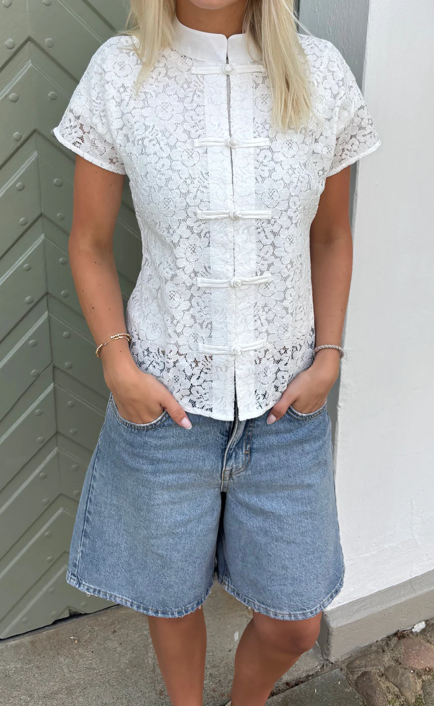 Say INA Copenhagen Top - Louise Lace - White - Image 4