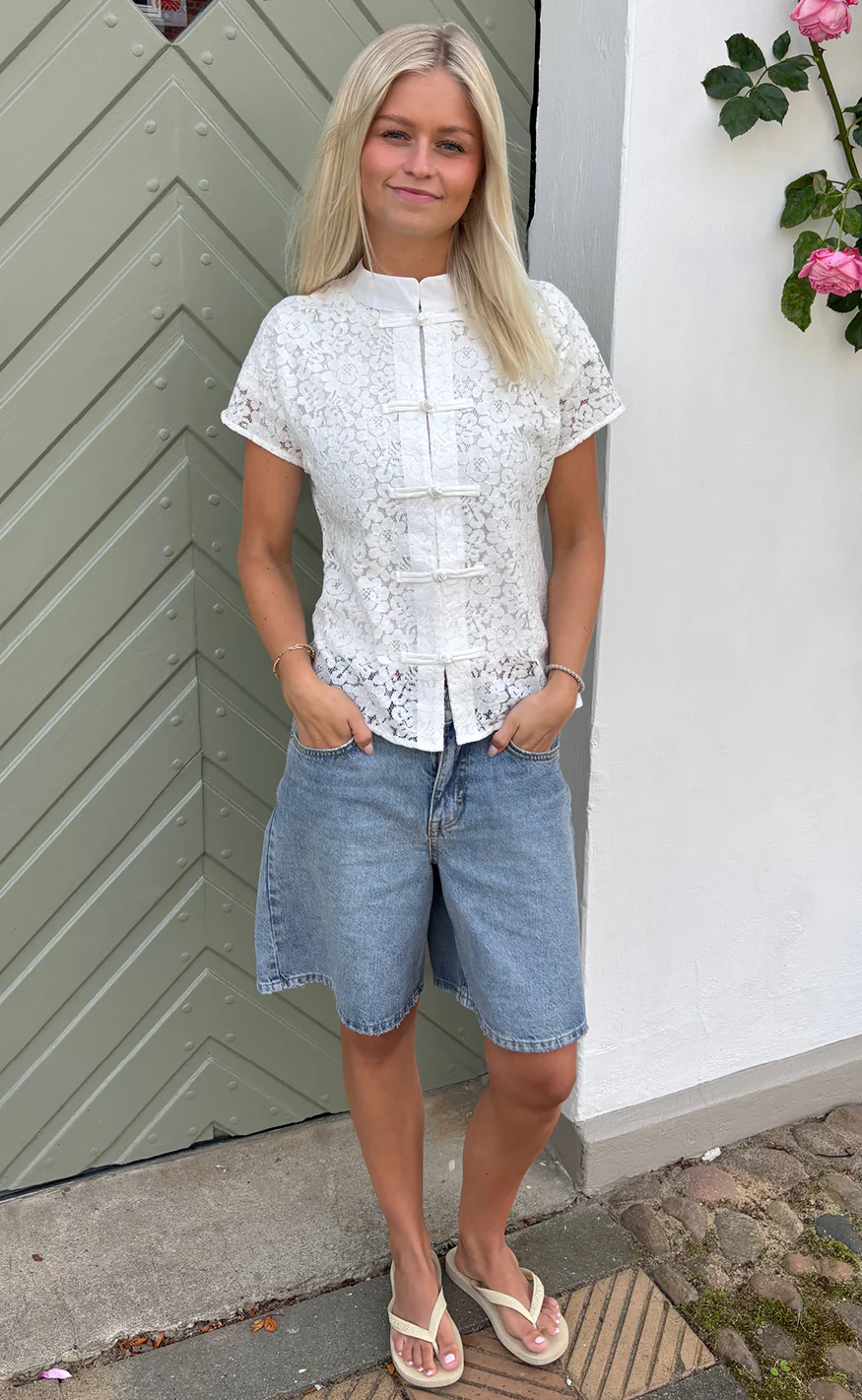 Say INA Copenhagen Top - Louise Lace - White - Image 5