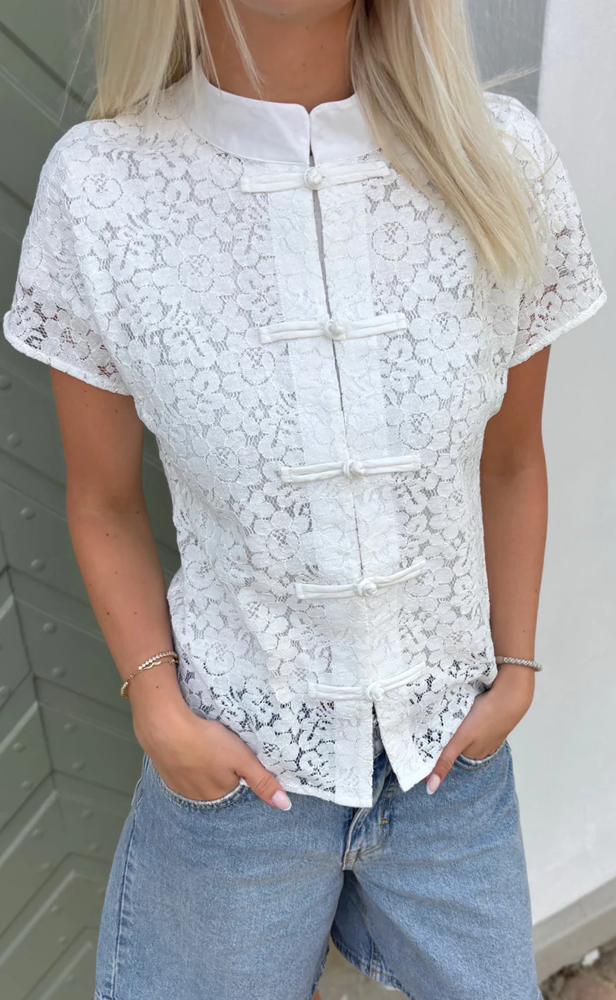 Say INA Copenhagen Top - Louise Lace - White - Image 6